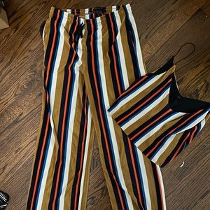 Urban Outfitters Matching Striped Cropped Top and Pants